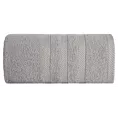 Ręcznik do rąk 30x50 cm bawełniany kolor srebrny z ozdobną bordiurą 500 g/m2 MILO