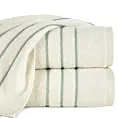 Ręcznik kąpielowy 70x140 cm bawełniany kolor kremowy z kontrastującymi paseczkami 500 g/m2 SIBEL