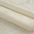 Bieżnik na stół kremowo, biały 40x140 cm ISLA z żakardowym wzorem liści bananowca