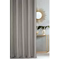 Zasłona szyta na taśmie 5 cm jasnoszara z tkaniny zaciemniającej typu dimout o naturalnym splocie, z efektem melanżu