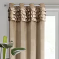 Zasłona welwetowa ciemobeżowa zdobiona falbanami 140x250 cm przelotka - ERIN