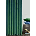 Zasłona szyta na flexach butelkowo zielona miękka, szenilowa tkanina o wyraźnym splocie i delikatnym połysku, mieniąca się w dwóch odcieniach