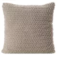 Poszewka na poduszkę 45x45 cm beżowa, kremowa z miękkiej tkaniny z dodatkiem błyszczącej nici LARIS