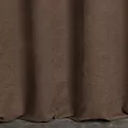 Zasłona szyta na taśmie 5 cm DORA - HIT ciemnobrązowa z miękkiej tkaniny o welurowej strukturze
