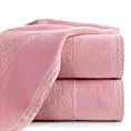 Ręcznik kąpielowy 50x90 cm bawełniany kolor różowy z koronkową bordiurą 500 g/m2 EMI