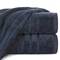 Ręcznik kąpielowy 70x140 cm bawełniany kolor granatowy z kontrastującymi paseczkami 500 g/m2 SIBEL