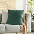 Poszewka na poduszkę 45x45 cm z miękkiej tkaniny barankowej ciemnozielona BUKLA