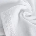Ręcznik do rąk 30x50 cm bawełniany kolor biały z ozdobną bordiurą 400 g/m2 MELANIE