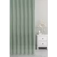 Firana szyta na taśmie 5 cm miętowa z delikatnie połyskującej tkaniny typu PERU z efektem opalizującym, wykończona obciążnikiem