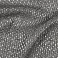 Obrus szyty grafitowy z strukturalnej tkaniny o naturalnym splocie
