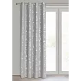 Zasłona srebrna w stylu eko 140x250 cm przelotka - SOLANA