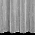 Firana szyta na taśmie 5 cm jasnoszara z tkaniny w pionowe, cienkie pasy, wykończona obciążnikiem