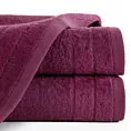 Ręcznik kąpielowy 70x140 cm bawełniany kolor amarantowy z welwetową bordiurą 500 g/m2 DAMLA
