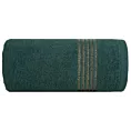 Ręcznik do rąk 30x50 cm bawełniany kolor ciemnozielony zdobiony paseczkami przeszywanymi błyszczącą nicią 500 g/m2 LILA