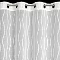 Firana biała z etaminy zdobiona puszystą aplikacją geometryczną 140x250cm przelotka FELICJA