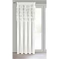 Zasłona welwetowa biała zdobiona falbanami 140x270 cm taśma - AURA