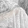 Zasłona biała z tkaniny o naturalnym wyglądzie zdobiona szenilowym haftem 140x250 cm przelotki - LILY