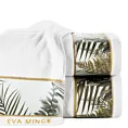 Ręcznik kąpielowy 50X90 cm bawełniany kolor biały z designerską bordiurą 500 g/m2 EVA 17 Eva Minge