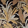 Zasłona czarno, złota z wzorem egzotycznych liści z welwetu 140x250 cm przelotka - ADEL