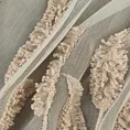 Firana szyta na taśmie 8 cm naturalno beżowa z tkaniny typu aden zdobionej włochatym haftem