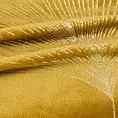 Koc flano 150x200 cm złoty z błyszczącym nadrukiem z motywem liści miłorzębu GINKO1 Eurofirany Premium