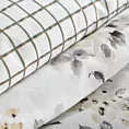 Pościel 220x200 cm bawełniana kolor biały, miętowy z subtelnym wzorem kwiatowym SPRING 32