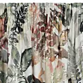 Zasłona biało, ruda z botanicznym nadrukiem z welwetu 140x270 cm taśma ARINA