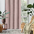 Zasłona różowa z tkaniny welurowej 260x270 cm przelotka - Dora