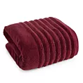 Ręcznik kąpielowy 70x140 cm kolor bordowy zdobiony prążkami z błyszczącej nici 500 g/m2 LUNARI