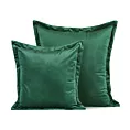 Poszewka na poduszkę 45x45 cm welwetowa ciemnozielona z ozdobnymi brzegami RIA Diva Line