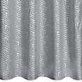 Zasłona srebrna zdobiona nadrukiem geometrycznym 140x250 cm przelotka - SEMI