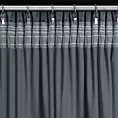 Zasłona welwetowa grafitowa, troczek w zestawie140x300 cm taśma - ANTARA