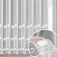 Firana biała z drobnej siateczki zdobiona subtelnym haftem 350x250 cm przelotki - LETI
