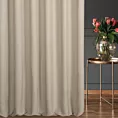Zasłona szyta na tunelu kremowa z tkaniny o grubym splocie