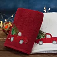 Ręcznik kąpielowy świąteczny 70x140 cm bawełniany kolor czerwony 450 g/m2 SANTA