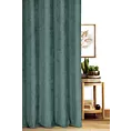 Zasłona szyta na taśmie 5 cm ciemnozielona z miękkiej w dotyku tkaniny szenilowej