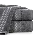 Ręcznik do rąk 30x50 cm bawełniany kolor stalowy,popielaty z przeplataną bordiurą 500 g/m2 RIVA