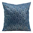 Poszewka na poduszkę 40x40 cm granatowa ze złotym nadrukiem w stylu art deco AGNES DESIGN 91