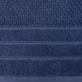 Ręcznik kąpielowy 50x90 cm bawełniany kolor granatowy z ozdobną bordiurą w paseczki 500 g/m2 ADORE