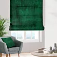 Roleta rzymska SAFARI 1 ciemnozielona z miękkiej welwetowej tkaniny z połyskiem i poziomym prążkiem