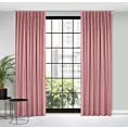 Zasłona różowa z gładkiego i miękkiego welwetu 140x300 cm taśma imitująca flex - MADLEN