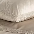 Pościel 160x200 cm z satyny bawełnianej kolor beżowy zdobiona elegancką koronką RETRO 6