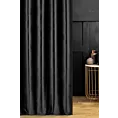 Zasłona szyta na taśmie 5 cm czarna z miękkiej tkaniny welwetowej
