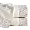Ręcznik kąpielowy 70x140 cm bawełniany kolor kremowy z żakardową bordiurą 500 g/m2 RUBI