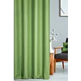 Zasłona szyta na taśmie 8 cm jasnozielona z tkaniny trudnopalnej, zaciemniającej, typu blackout z efektem melanżu