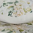 Pościel 140x200 cm bawełniana kolor biały, zielony w kwiaty SONIA 35