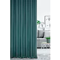 Zasłona szyta na taśmie 5 cm ciemnoturkusowa z gładkiej tkaniny z delikatnym połyskiem Italissima Eva Minge