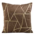 Poszewka na poduszkę 45x45 cm welwetowa ciemnobrązowa z nadrukiem geometrycznym BLINK 29