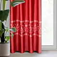Zasłona czerwono, biała świąteczna z tkaniny welwetowej 140x250 cm przelotka - RUBI