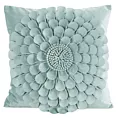 Poszewka na poduszkę 45 x 45 cm z welwetu kolor miętowy zdobiona trójwymiarowym motywem kwiatu FLORES 2